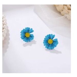 Dainty Light Blue Flower Stud Earrings